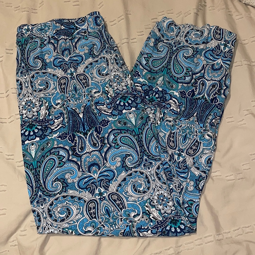 Hester & Orchard Blue Paisley Flowy Pants